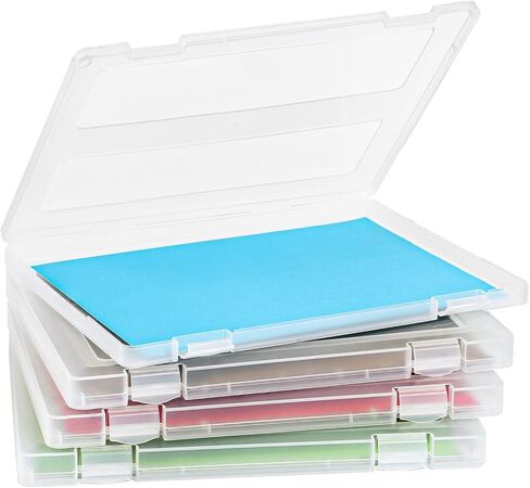 8 قطع حافظة مشروع محمولة لملف A4 شفاف، صندوق ملفات تخزين ورق قصاصات بلاستيكي مقاس 12.6 × 9.5 بوصة، حافظة مستندات بلاستيكية للمكتب مقاس A4 حاوية تخزين ورقية حامل ملفات حامي للصور in Kuwait
