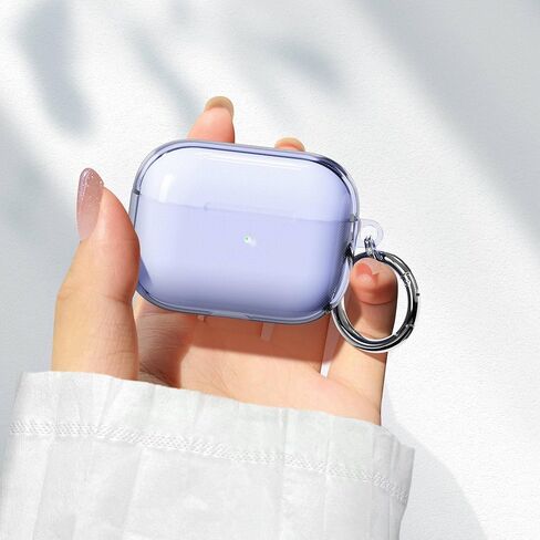ULAK Compatible with Airpods Pro Case 1st Generation Clear, Designed Protective Cover Soft TPU Transparent Shockproof Case Accessories Keychain for Airpods Pro [Front Led Visible], Crystal Clear in Saudi Arabia