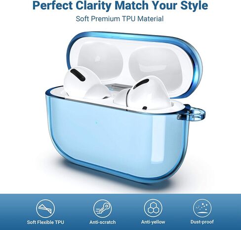 ULAK Compatible with Airpods Pro Case 1st Generation Clear with Keychain in Kuwait