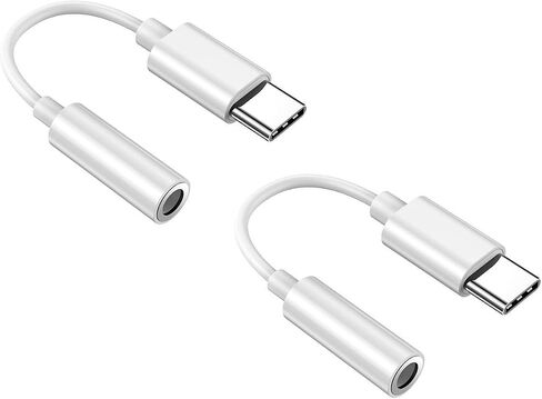 USB C to Headphone Jack Adapter AUX Cord fit for Samsung, iPhone 15, iPad Pro - DAC HiFi Type C to 3.5 mm Earphone Audio Dongle, 2 PCS in Saudi Arabia