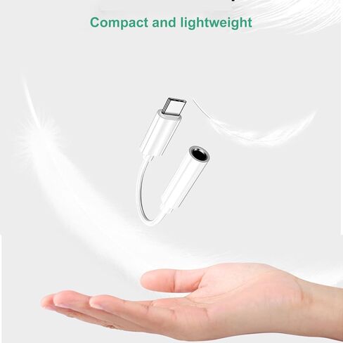 USB C to Headphone Jack Adapter AUX Cord fit for Samsung, iPhone 15, iPad Pro - DAC HiFi Type C to 3.5 mm Earphone Audio Dongle, 2 PCS in Saudi Arabia