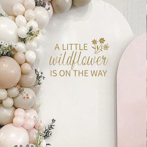 A Little Wildflower is on The Way Baby Shower Party Decal Sign - Flower Baby Shower Decoration,Floral Theme Gender Reveal Girl or Boy Baby Shower Decal Sign (Wildflower Decal) in Saudi Arabia