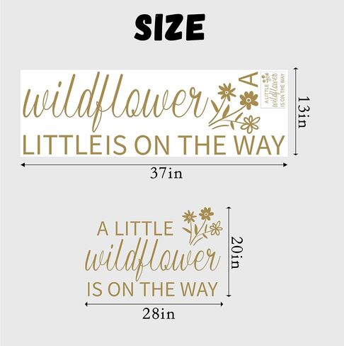 A Little Wildflower is on The Way Baby Shower Party Decal Sign - Flower Baby Shower Decoration,Floral Theme Gender Reveal Girl or Boy Baby Shower Decal Sign (Wildflower Decal) in Saudi Arabia
