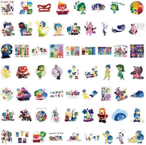 120pcs Inside Out Stickers for Kids,Aesthetic Cartoon Vinyl Stickers for Laptops Water Bottle Skateboard Bumper,Gifts for Steens Adults for Party Supply Decor in Saudi Arabia