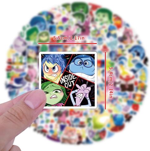 120pcs Inside Out Stickers for Kids,Aesthetic Cartoon Vinyl Stickers for Laptops Water Bottle Skateboard Bumper,Gifts for Steens Adults for Party Supply Decor in Saudi Arabia