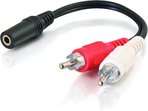 C2G Legrand 3.5 مم إلى كابل RCA Y، كابل صوت مقسم Y 6 بوصة RCA، أنثى إلى ذكر 3.5 مم إلى كابل صوت RCA، عدد واحد، C2G 40424 in Saudi Arabia