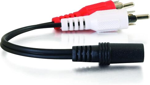 C2G Legrand 3.5 مم إلى كابل RCA Y، كابل صوت مقسم Y 6 بوصة RCA، أنثى إلى ذكر 3.5 مم إلى كابل صوت RCA، عدد واحد، C2G 40424 in Saudi Arabia