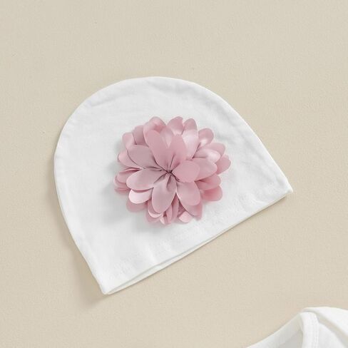 Newborn Baby Girl Summer Clothes Long Sleeve 3D Flower Romper Jumpsuit Hat Infant Coming Home Outfit in Saudi Arabia