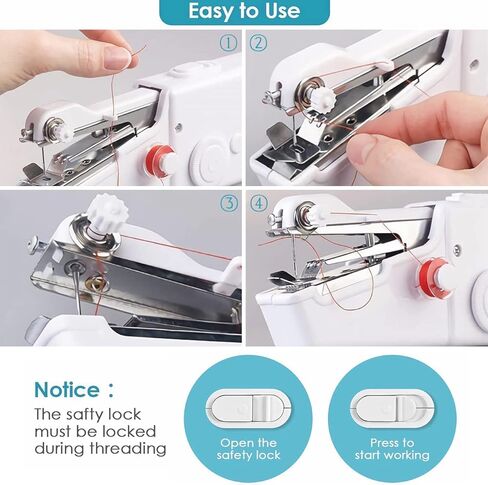 Handheld Sewing Machine for Beginners,Mini Sewing Machine for Adults Quick Stitching,Portable Sewing Machine with Sewing Supplies Suitable for Home,Travel,DIY in Saudi Arabia