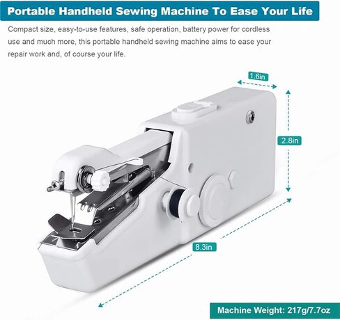Handheld Sewing Machine for Beginners,Mini Sewing Machine for Adults Quick Stitching,Portable Sewing Machine with Sewing Supplies Suitable for Home,Travel,DIY in Saudi Arabia
