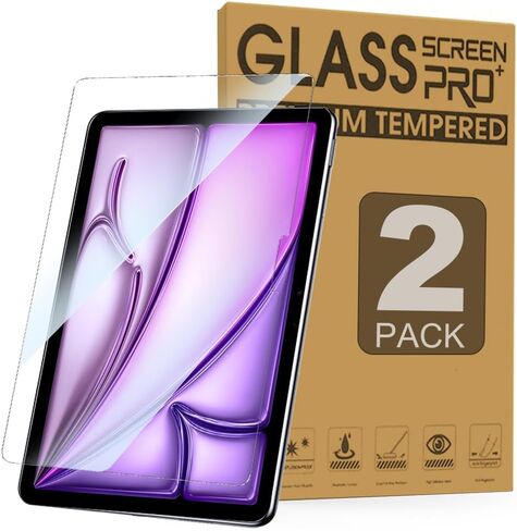 [عبوتان] واقي شاشة مضاد للضوء الأزرق لجهاز iPad Air 6th Gen 11 بوصة M2 2024، واقي شاشة من الزجاج المقوى لجهاز iPad Air11 مع صلابة 9H/خالي من الفقاعات/مضاد للوهج in Kuwait