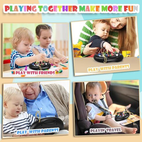Montessori Busy Board, Busy Board with LED Light for Toddlers 1-3 Year Old, Baby Sensory Board Toddler Travel Toys for Kids Preschool Learning Activities Boys & Girls Birthday (Pink) in Saudi Arabia