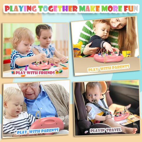 Montessori Busy Board, Busy Board with LED Light for Toddlers 1-3 Year Old, Baby Sensory Board Toddler Travel Toys for Kids Preschool Learning Activities Boys & Girls Birthday (Pink) in Saudi Arabia