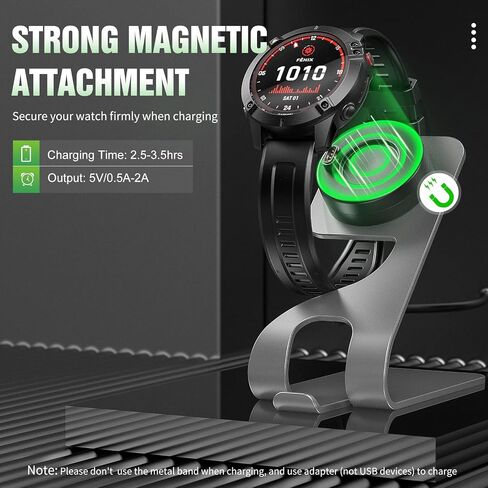 TiMOVO Charger Dock Stand for Fenix 5 5S 5X 6 6S 6X/Instinct/Vivoactive 3 4/Venu/Venu 2/Forerunner 245 45 45S 645 745 945 935, Magnetic Charging Cradle Station Bracket Holder with 5.4ft USB Cable in Saudi Arabia