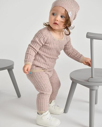 7AM Baby Leggings for Toddlers - Hug Me Collection All Day Comfort Unisex Kids Pants, Cotton Ribbed Knit Design | Ultra Soft in Kuwait