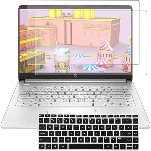 YINOVEEN 2 Pack واقي شاشة مضاد للماء لـ HP 14 /HP Pavilion x360 14 بوصة، مرشح حماية العين لجهاز HP Pavilion x360 14M-BA 14-BF 14-BW 14M-CD سلسلة كمبيوتر محمول مع غطاء لوحة المفاتيح الجلد in Saudi Arabia