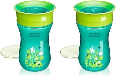 Chicco 360° Spoutless Rim-Trainer with Removable Transparent Membrane | Spill-Resistant | Top-Rack Dishwasher Safe | Open-Cup Training | Easy to Hold with Ergonomic Indents | Pink | 9+ Months in Kuwait