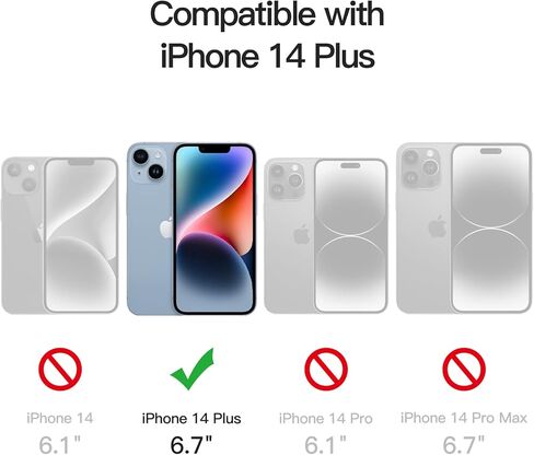 JETech Full Coverage Screen Protector for iPhone 14 6.1-Inch with Camera Lens Protector, Tempered Glass Film, HD Clear, 2-Pack Each in Kuwait