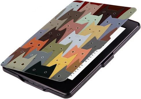 حافظة لجهاز Kindle 8th Gen 2016 [رقم الموديل. SY69JL] (الأبعاد 6.3 × 4.5 × 0.36 بوصة) فقط - غطاء مزود بخاصية التنبيه/النوم التلقائي، للقطط in Saudi Arabia