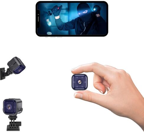 كاميرا تجسس صغيرة مطورة لعام 2024، كاميرا خفية، كاميرا لاسلكية WiFi بدقة 4K، عمر بطارية احتياطية يصل إلى 100 يوم in Saudi Arabia