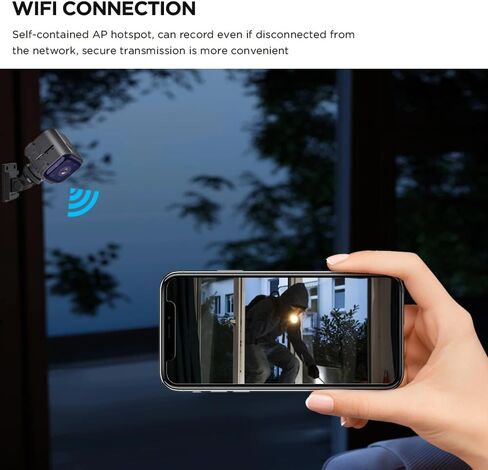 كاميرا تجسس صغيرة مطورة لعام 2024، كاميرا خفية، كاميرا لاسلكية WiFi بدقة 4K، عمر بطارية احتياطية يصل إلى 100 يوم in Saudi Arabia