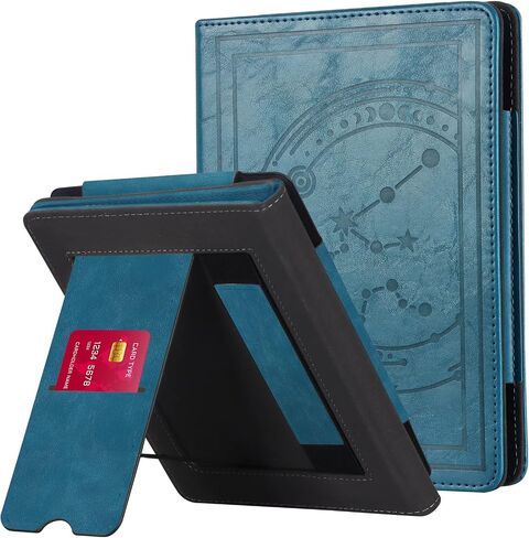 CoBak Case with Stand for Kindle Paperwhite - Durable PU Leather Cover with Auto Sleep Wake, Card Slot, Hand Strap Feature - Fits Kindle Paperwhite 11th Generation 6.8" Signature Edition 2021 Released in Saudi Arabia