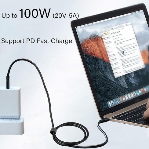 كابل USB-C 3.2 الجيل 2، كابل USB C 4K مزامنة بيانات 20 جيجابت في الثانية، سلك شحن سريع 100 واط PD 6.6 قدم لجهاز MacBook Pro، iPhone 15، iPad Air، Samsung Galaxy S24 Ultra S23 Plus S22 S21 Note 20، Google Pixel 9 8 7 in Saudi Arabia