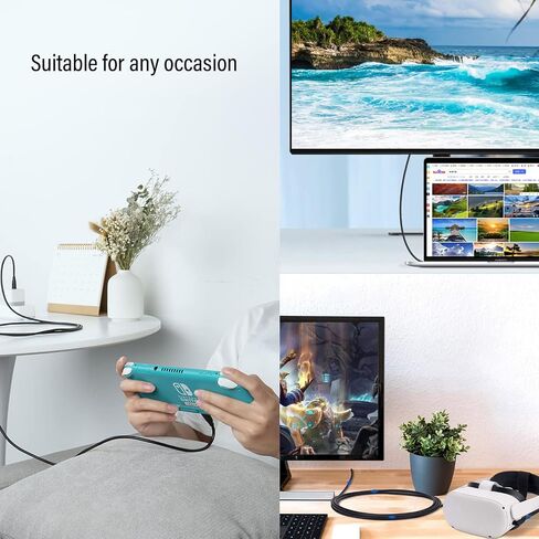 كابل USB-C 3.2 الجيل 2، كابل USB C 4K مزامنة بيانات 20 جيجابت في الثانية، سلك شحن سريع 100 واط PD 6.6 قدم لجهاز MacBook Pro، iPhone 15، iPad Air، Samsung Galaxy S24 Ultra S23 Plus S22 S21 Note 20، Google Pixel 9 8 7 in Saudi Arabia