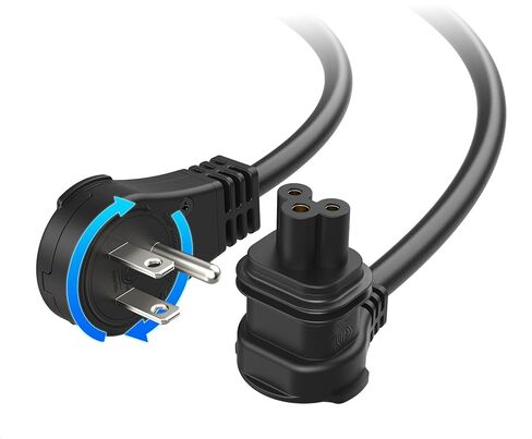 Cable Matters Replacement Power Cable for Starlink WiFi Router Gen2 with 360 Degree Rotating Flat Plug (3 Prong Power Cord for Starlink Router V2) in Black - 10ft / 3m in Saudi Arabia
