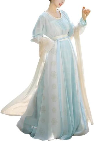 Modern Hanfu Dress Outfit Elegant Strap Drawstring Loose Fit Mid Calf Sheer Wide Sleeve Sunscreen Cardigan in Saudi Arabia