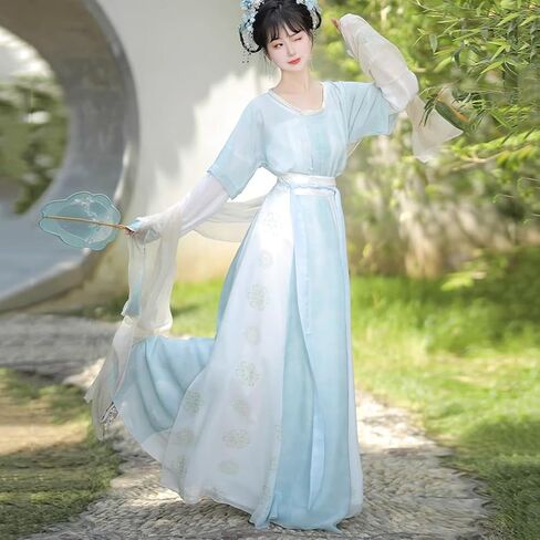 Modern Hanfu Dress Outfit Elegant Strap Drawstring Loose Fit Mid Calf Sheer Wide Sleeve Sunscreen Cardigan in Saudi Arabia