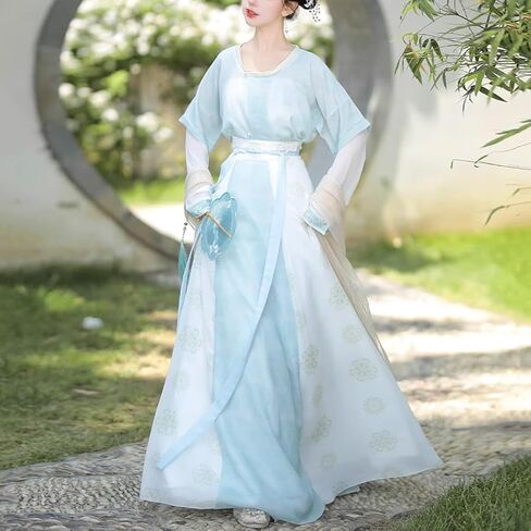 Modern Hanfu Dress Outfit Elegant Strap Drawstring Loose Fit Mid Calf Sheer Wide Sleeve Sunscreen Cardigan in Saudi Arabia