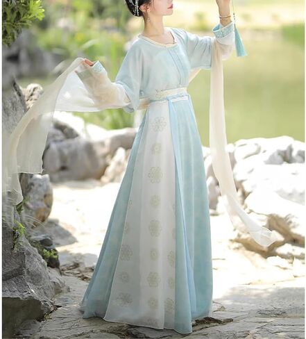 Modern Hanfu Dress Outfit Elegant Strap Drawstring Loose Fit Mid Calf Sheer Wide Sleeve Sunscreen Cardigan in Saudi Arabia
