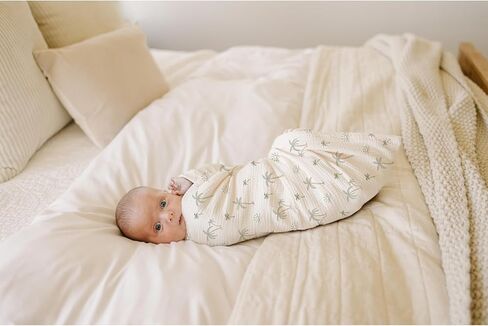 بطانيات قماط موسلين من كونسي للأطفال البنات والأولاد، 3 قطع، بطانية استقبال كبيرة 47 × 47 بوصة، بطانية أطفال موسلين ناعمة قابلة للتنفس للجنسين حديثي الولادة (شجرة) in Kuwait