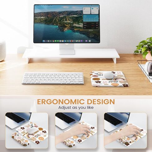 iLeadon Ergonomic Mouse Pad with Wrist Rest, Removable Magnetic Wrist Rest for Keyboard and Mouse, Ergonomic Mouse Pads & Wrist Rests, Pain Relief, Non-Slip Base, Portable for Office Home,Green in Saudi Arabia