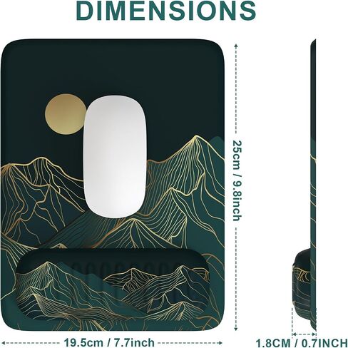 iLeadon Ergonomic Mouse Pad with Wrist Rest, Removable Magnetic Wrist Rest for Keyboard and Mouse, Ergonomic Mouse Pads & Wrist Rests, Pain Relief, Non-Slip Base, Portable for Office Home,Green in Saudi Arabia