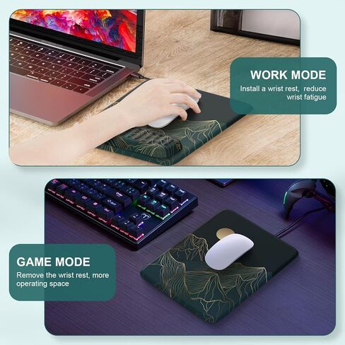 iLeadon Ergonomic Mouse Pad with Wrist Rest, Removable Magnetic Wrist Rest for Keyboard and Mouse, Ergonomic Mouse Pads & Wrist Rests, Pain Relief, Non-Slip Base, Portable for Office Home,Green in Saudi Arabia