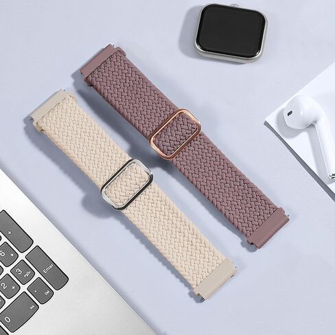 2 حزمة من سوار الساعة المصنوع من النايلون المجدول والمطاط متوافق مع ساعة Tozo S5/S3/S6 الذكية، حلقة 22 مم من القماش المرن القابل للتنفس وحزام رياضي سريع الفك لساعة CMF Pro/Pro 2 للرجال والنساء in Kuwait