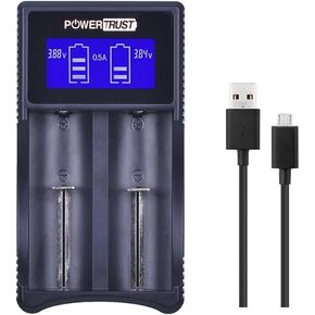 Smart Charger,LCD Universal Intelligent USB Dual Battery Charger for Rechargeable Li-ion Batteries 18650 26650 22650 18490 18350 17670 17500 16340 RCR123 14500, Ni-MH Ni-Cd A AA AAA C