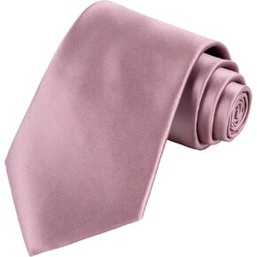 TIE G Solid Color Satin Mens Ties Woven Silky Touch 3.35" Neck Tie in Gift Box