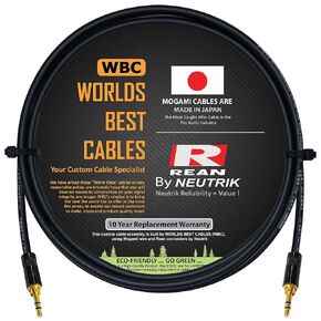 WORLDS BEST CABLES 6 Foot - Quad Balanced Connecting Cable CUSTOM MADE using Mogami 2893 wire and Neutrik-Rean NYS231BG 3.5mm Gold Mini TRS Plugs
