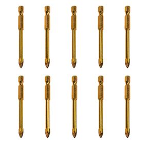 10pc 6MM Masonry Drill Bits, 10PC 1/4" Concrete Drill Bit Set for Tile, Brick, Plastic and Wood, Tungsten Carbide Tip Best for Wall Mirror and Ceramic Tile