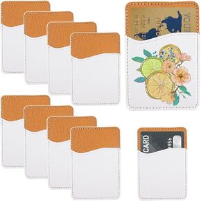 Framendino, 20 Pack Card Holders Sublimation Leather Phone Back Pockets Stick Sleeves for DIY Craft (4 Colors 1)