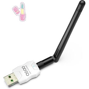 Class 1 Long Range Bluetooth Adapter for PC, QGOO USB Bluetooth Adapter for PC 5.3+EDR, Bluetooth Dongle Bluetooth Receiver Support Windows10/8.1/8/7（white-173）