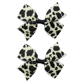 Leopard Bow Hair Clip for Baby Girls Leopard Hair Bows Alligator Clip Women Girl Hairpin 2 Pack TSFJ57 (Leopard Bow B)