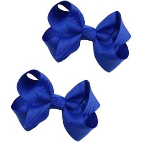 3.2 Inches Grosgrain Ribbon Pinwheel Hair Bows Alligator Clips Hair Barrettes Accessories for Baby Girls Kids Toddlers Teens Multiple Colors in Pairs (pink) in Kuwait