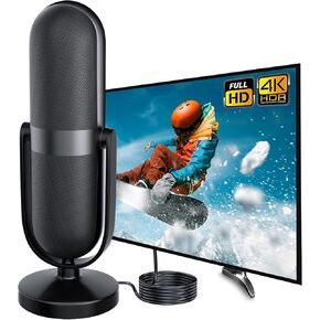 TV Antenna for Smart TV Indoor - 2024 Newest 4K Digital Portable HD Antenna with Signal Booster - Long 720+ Miles Range, Supports All Local Channels - 33ft
