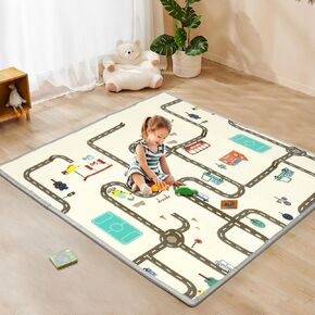 Baby Play Mat, Foldable Activity Mat Used Indoor and Outdoor, Portable Baby Floor Mat, Tummy Time and Crawling Mat for Infants, Babies, Toddlers, Easy to Storage and Travel (47'' X 47'')