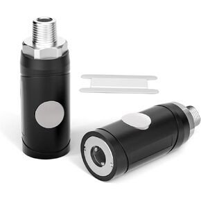 GASHER 2PCS 1/4" Male Industrial Coupler,Push-Button Safety Coupler, I/M Type