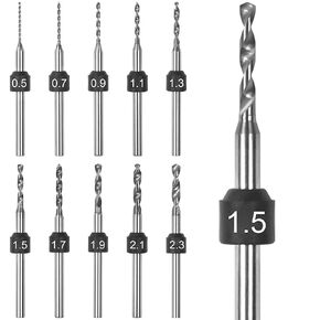 AM ARROWMAX PCB Micro Drill Bit Set, 0.5mm-2.3mm, 3/32-Inch Shank, Size Marked, Tungsten Carbide Jewelry Drill Bits Set, Hole Drilling Tool for DIY, Amber, Beads, PCB, Wood, Bead (SDS B Set)